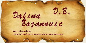 Dafina Božanović vizit kartica